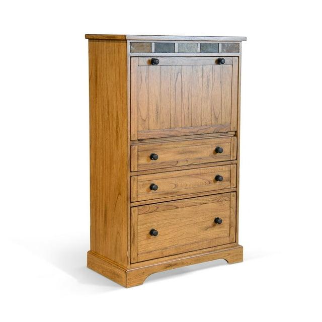 Sunny Designs Sedona 52.5" Traditional Wood Laptop Armoire in Rustic Oak