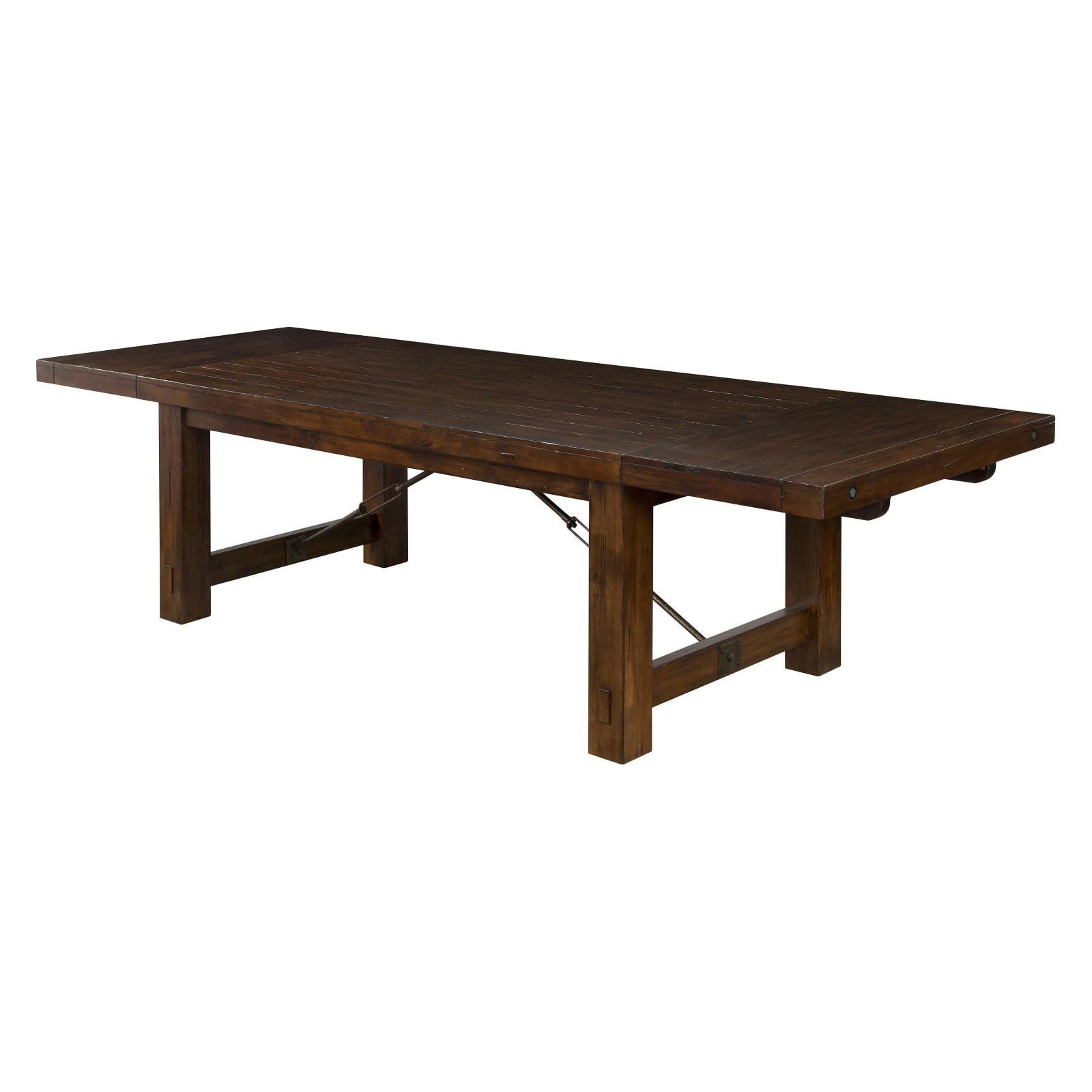 Rustic Reclaimed Mahogany 42"x122" Extendable Dining Table in Brown