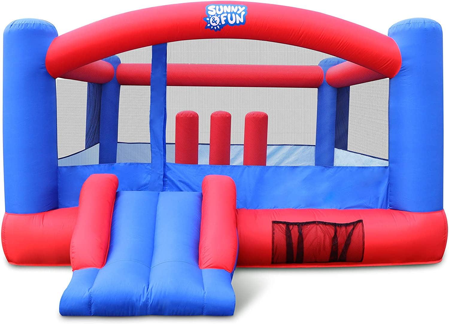 Sunny & Fun Inflatable Bounce House, Blue Bouncy Jump Castle
