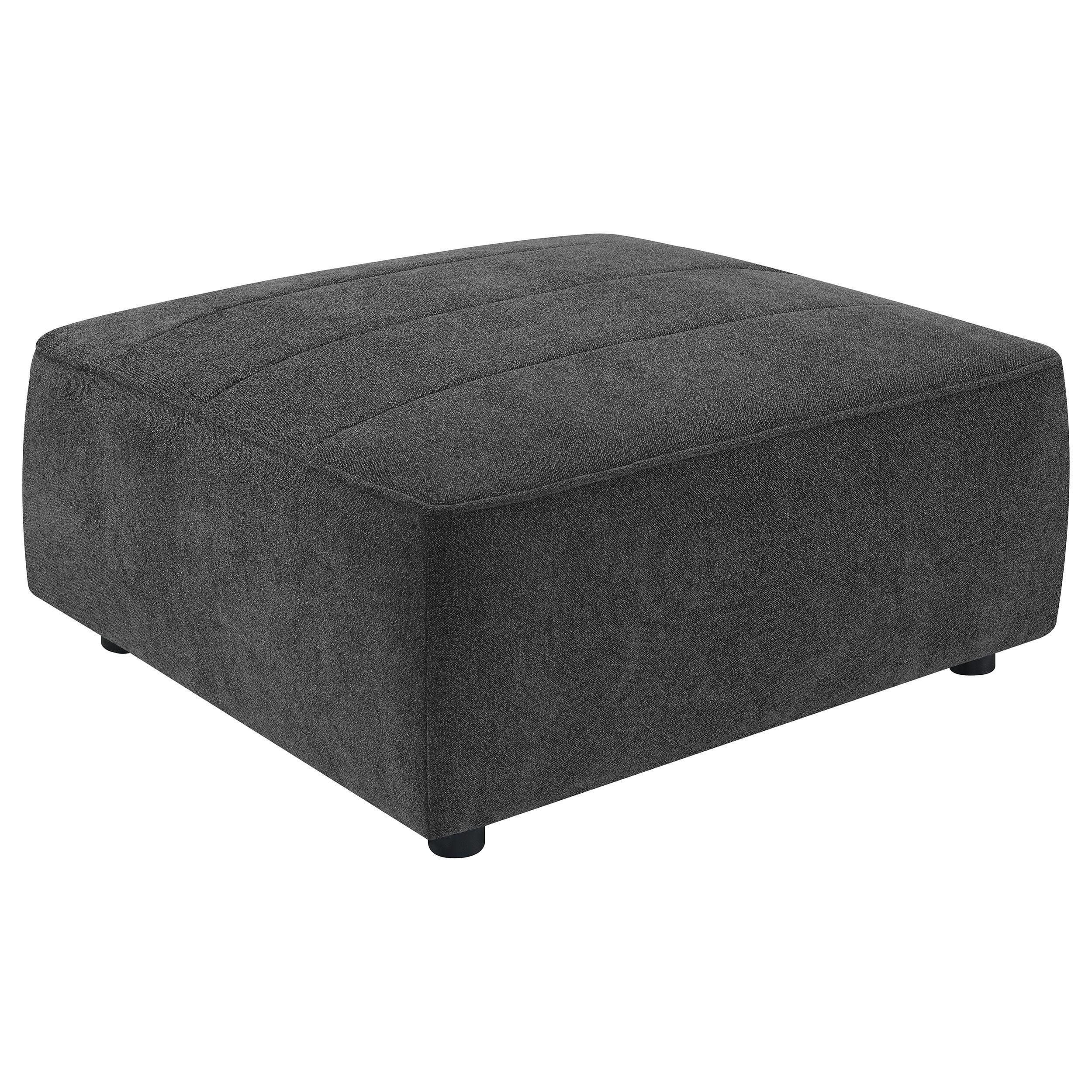 Dark Charcoal Tufted Square Upholstered Ottoman