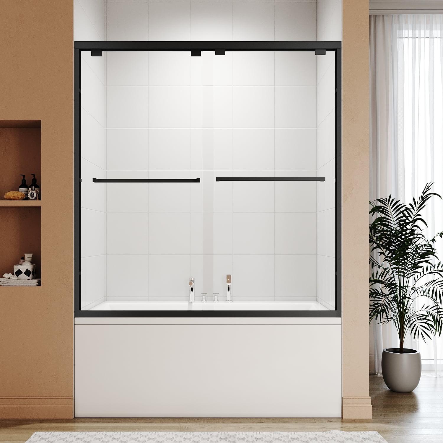 60" W x 58" H Sliding Semi-Frameless Shower Door