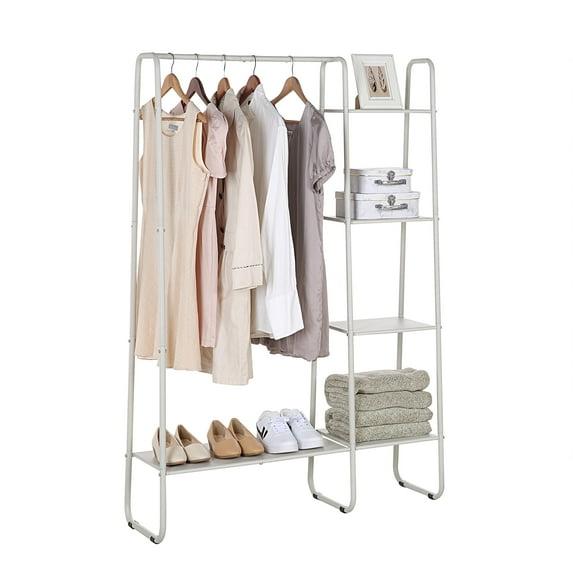 SunnyPoint Freestanding Clothes Garment Rack, Organizer Closet (OFF-WHITE)