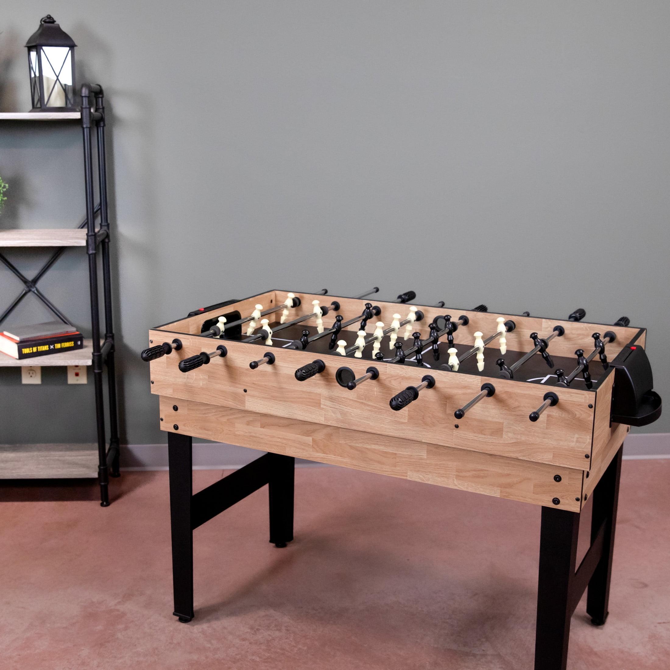 Sunnydaze Indoor Multi-Game Table with Billiards, Push Hockey, Foosball, Ping Pong, Bowling, and More - Light Wood Look