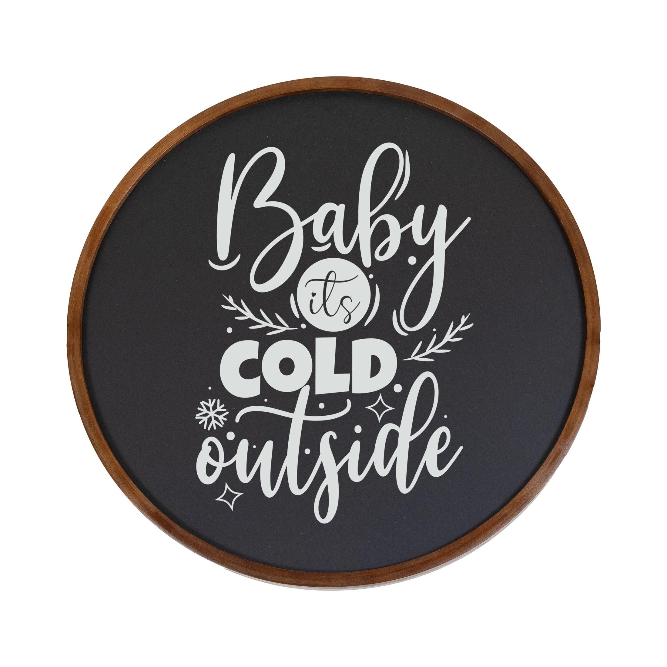 Inbox Zero Round Magnetic Wall Chalkboard With Rustic Brown Frame