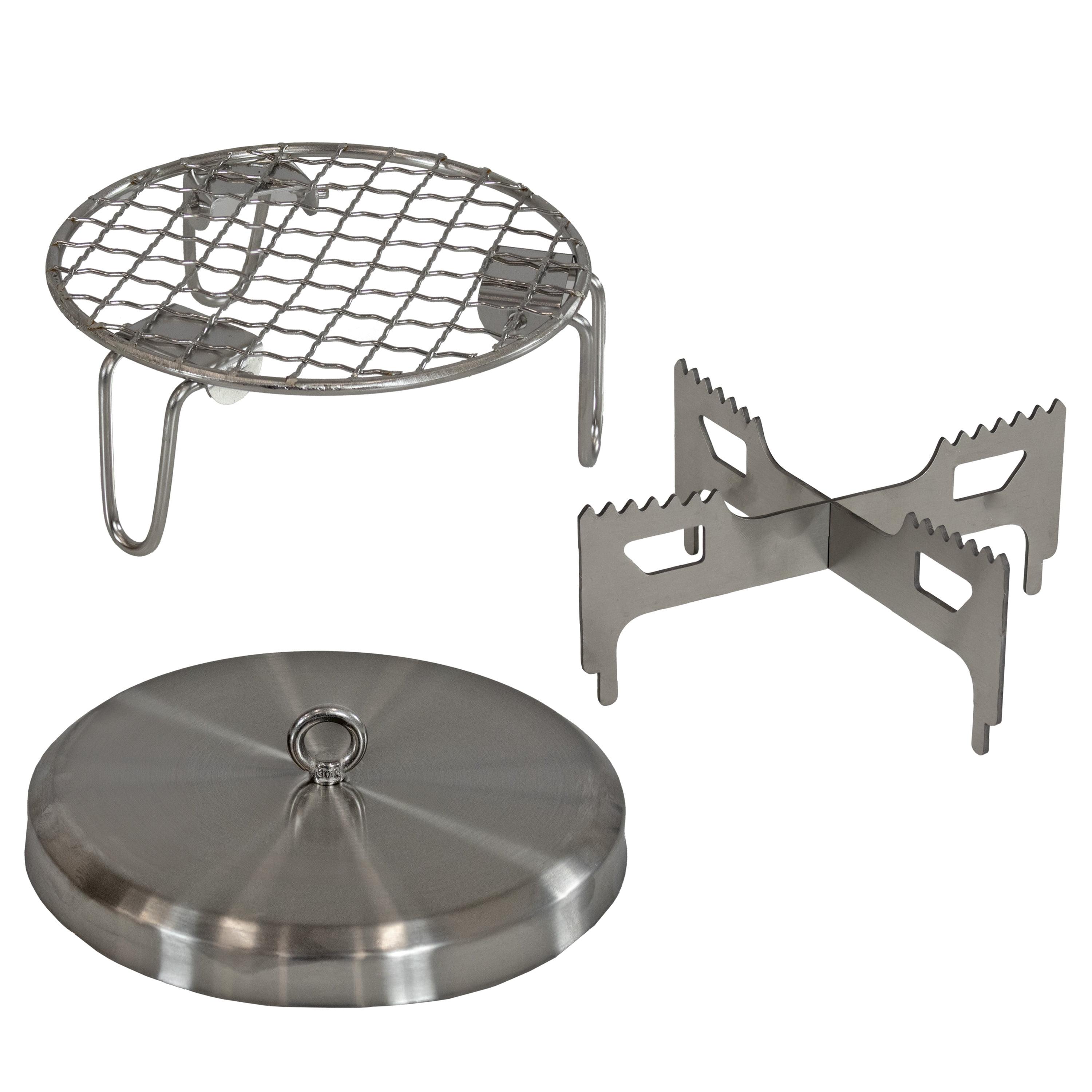 Sunnydaze 3-Piece Stainless Steel Smokeless Fire Pit Accessory Kit - 5.5"