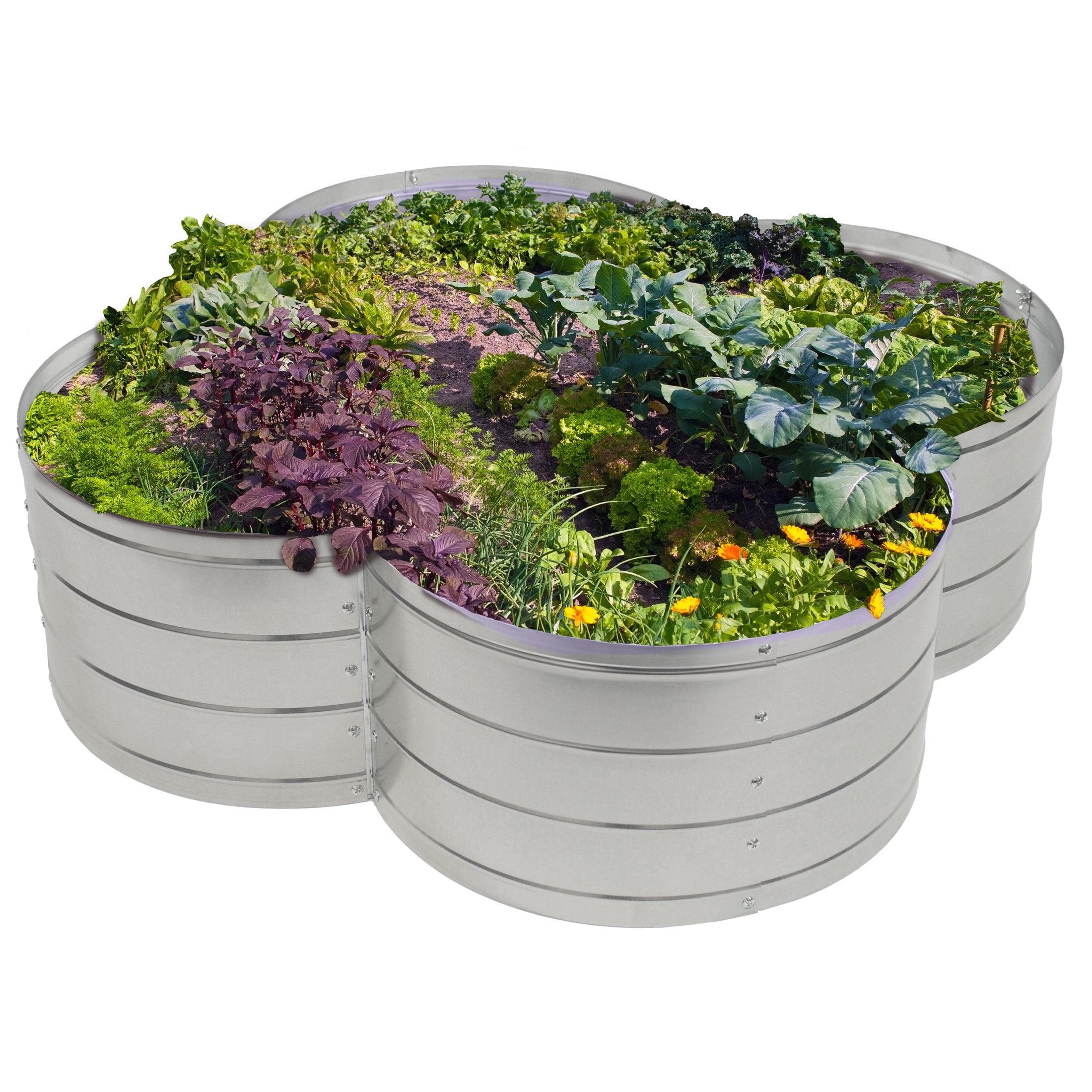 Arlmont & Co. Rotisha Outdoor 4-Leaf Clover Galvanized Steel Raised Garden Bed