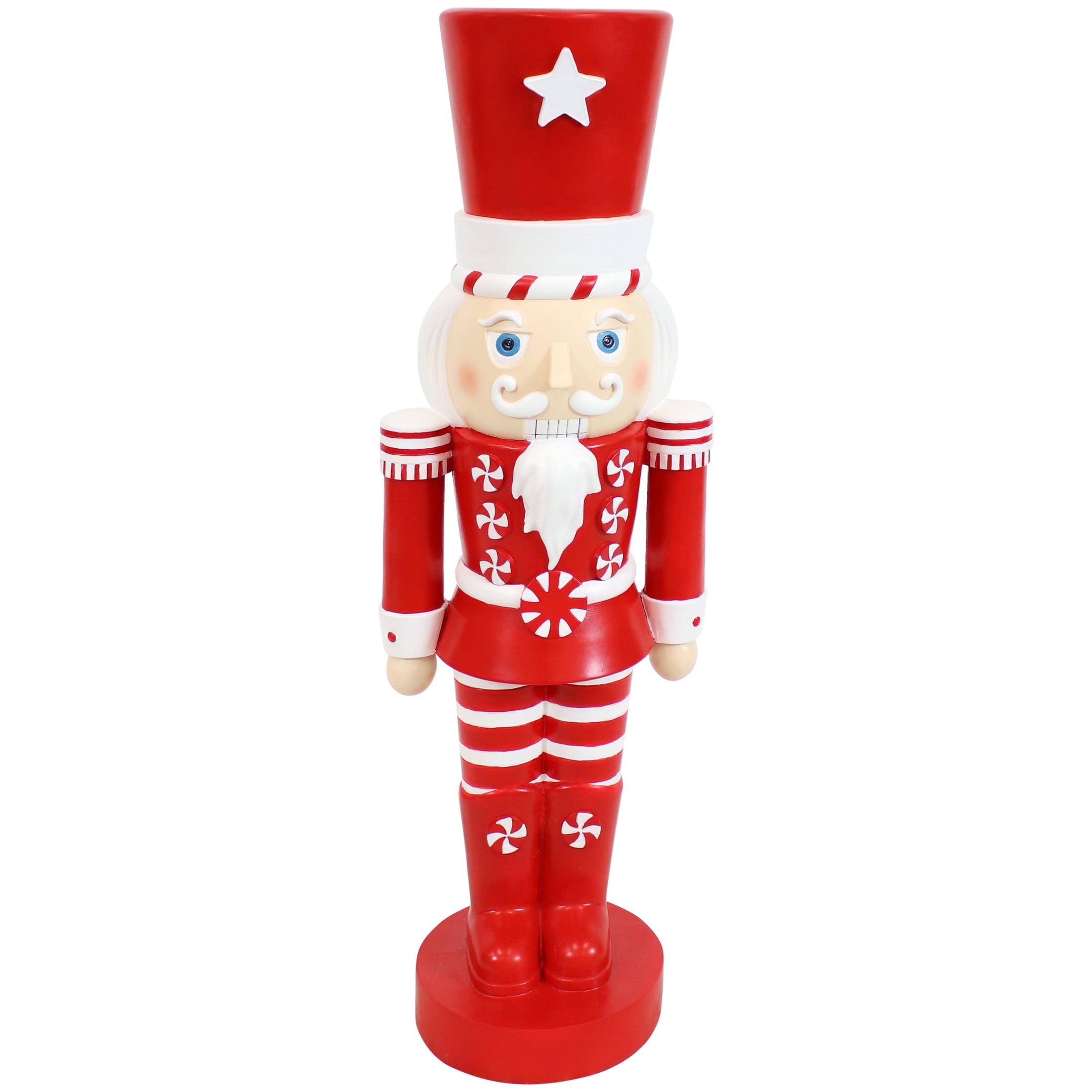 Sunnydaze Alfonso the Noble Large Nutcracker Statue - Red/White - 36"