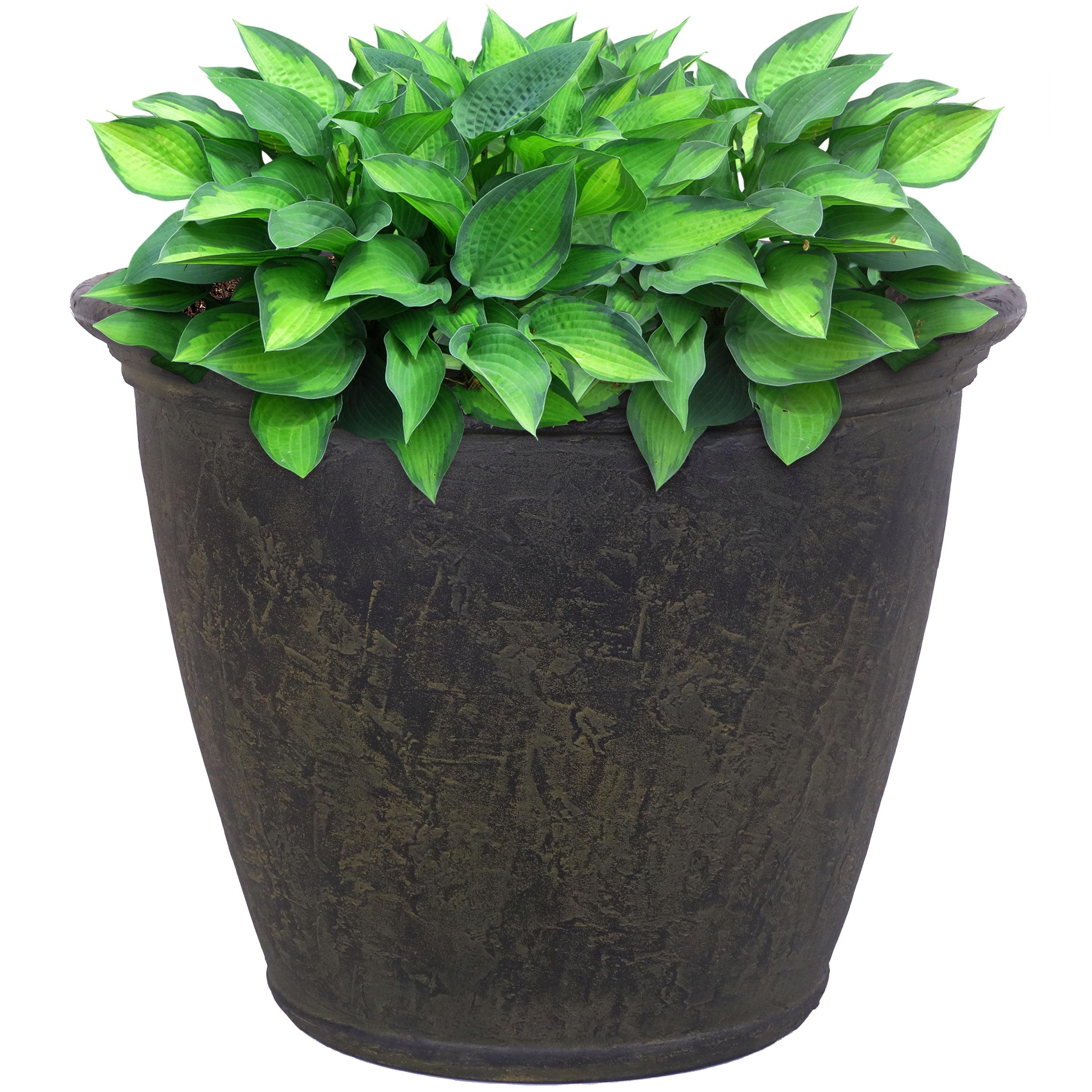 Sunnydaze Indoor/Outdoor Patio, Garden, or Porch Weather-Resistant Double-Walled Anjelica Flower Pot Planter - 24"