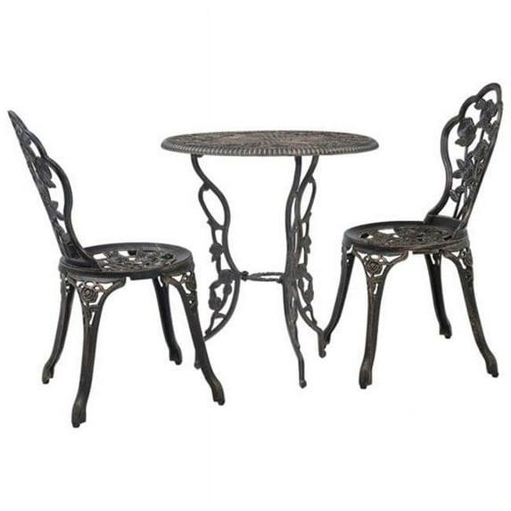 Fleur De Lis Living Patio Bistro Set.Rust-Resistant Cast Alumin...