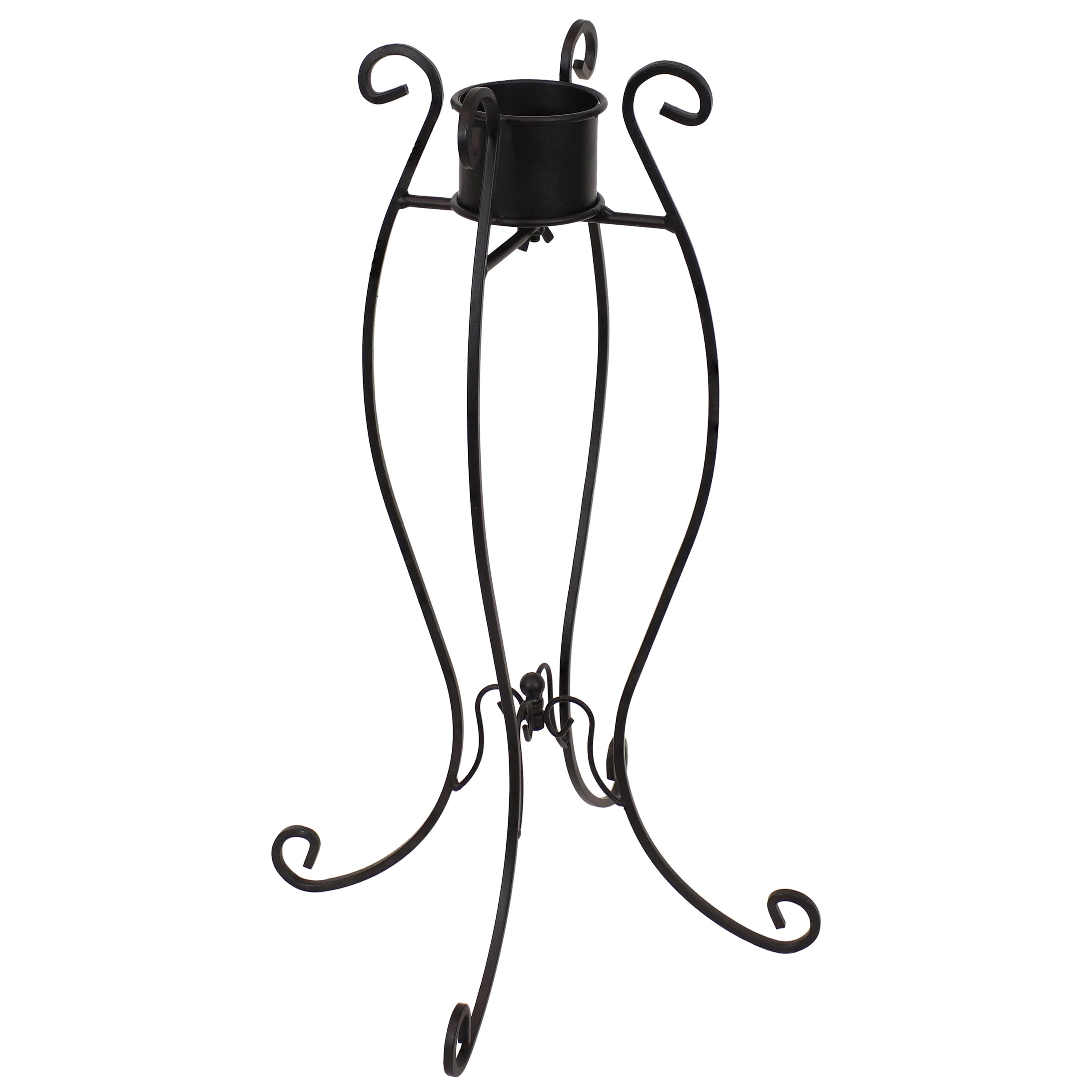 Sunnydaze Outdoor Graceful Curved Steel Gazing Globe Stand - 18.25" - Black