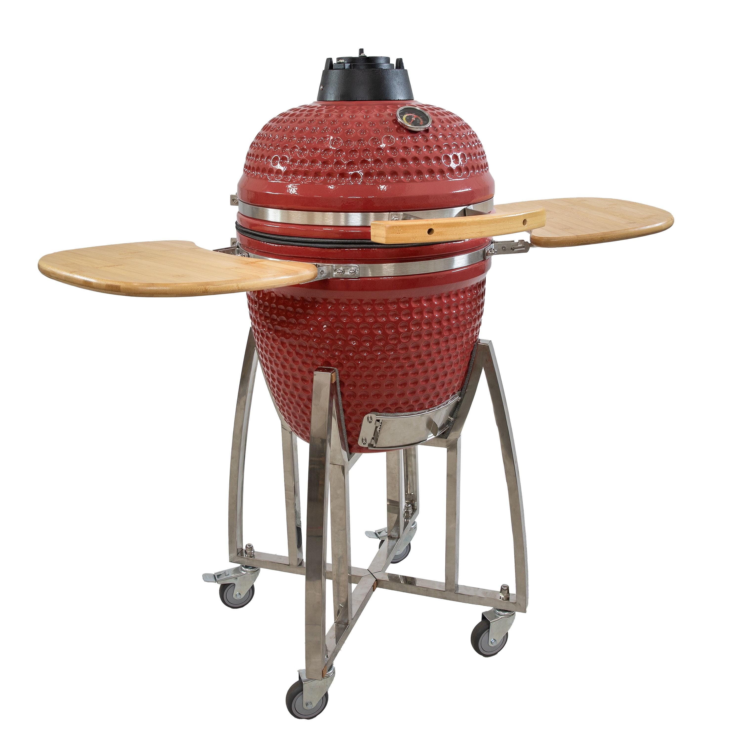 Mullite Kamado Grill with Wheels and Side Tables