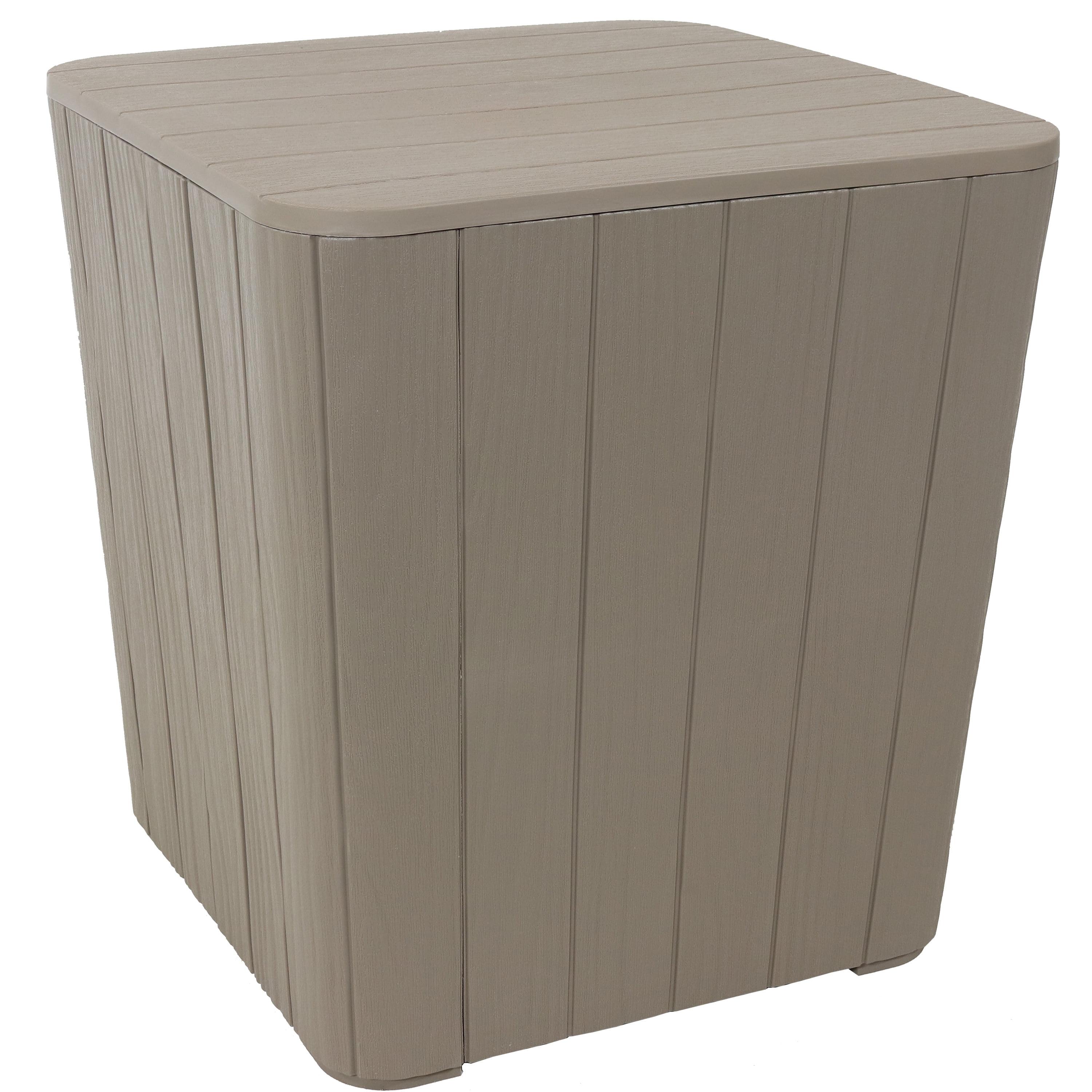 Outdoor Faux Wood Design 11.5-Gallon Resin Deck Storage Box