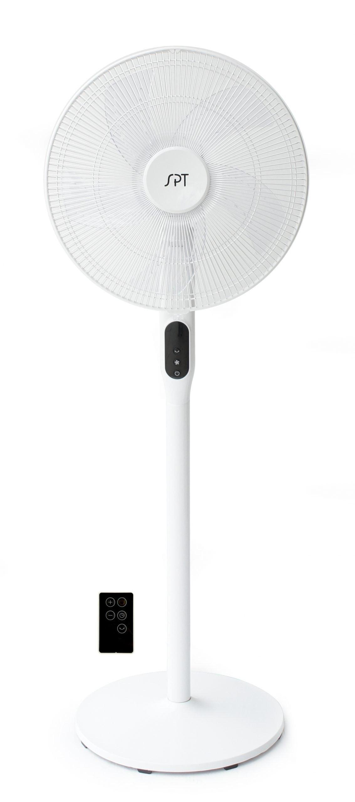 16" DC-Motor Energy Saving Stand Fan with Remote and timer-Piano White