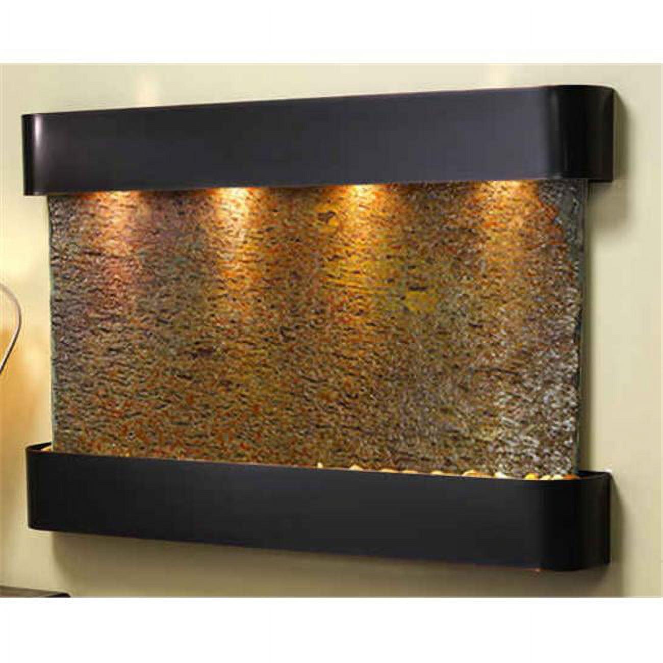 Sunrise Springs Blackened Copper Natural Slate Wall Fountain