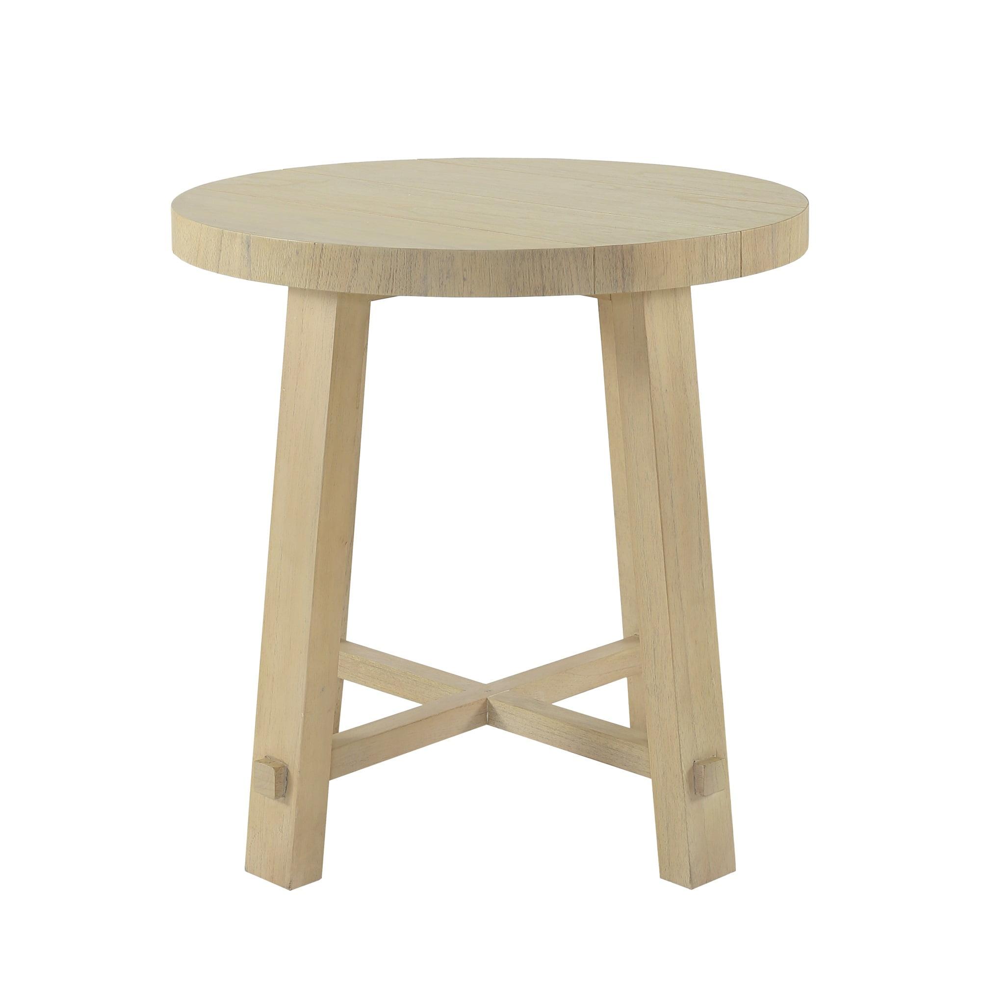 Sunset Harbor 24'' Round Taupe Wood Accent Table