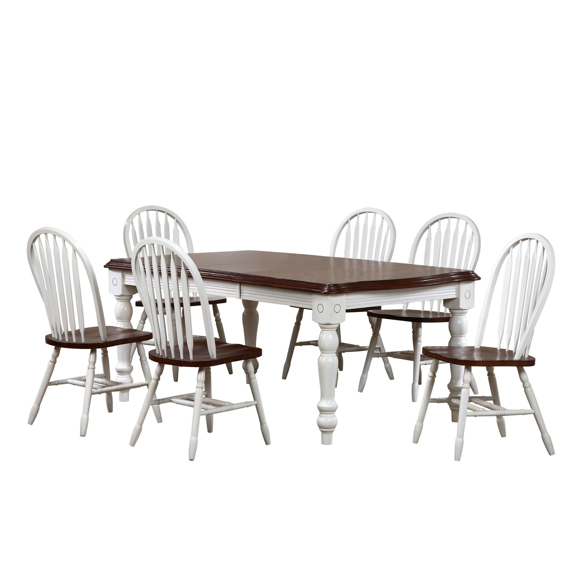 Andrews Traditional Solid Wood 7-Piece Dining Set with Arrowback Chairs