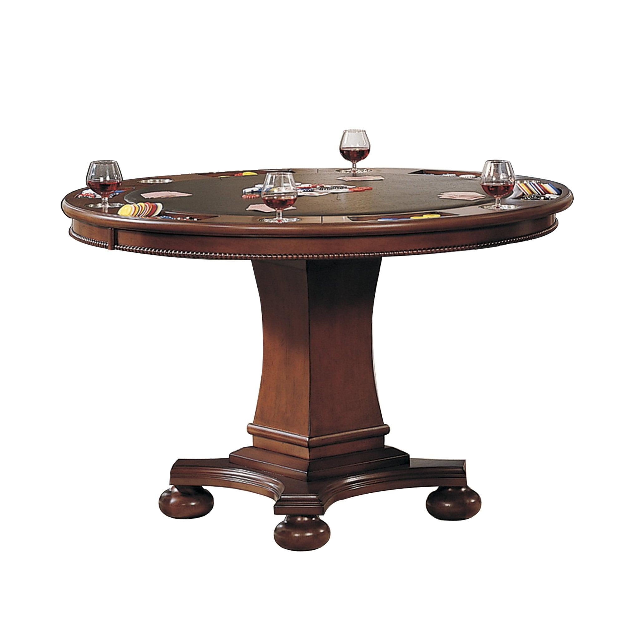 Bellagio Traditional 48" Round Cherry & Walnut Reversible Poker Dining Table