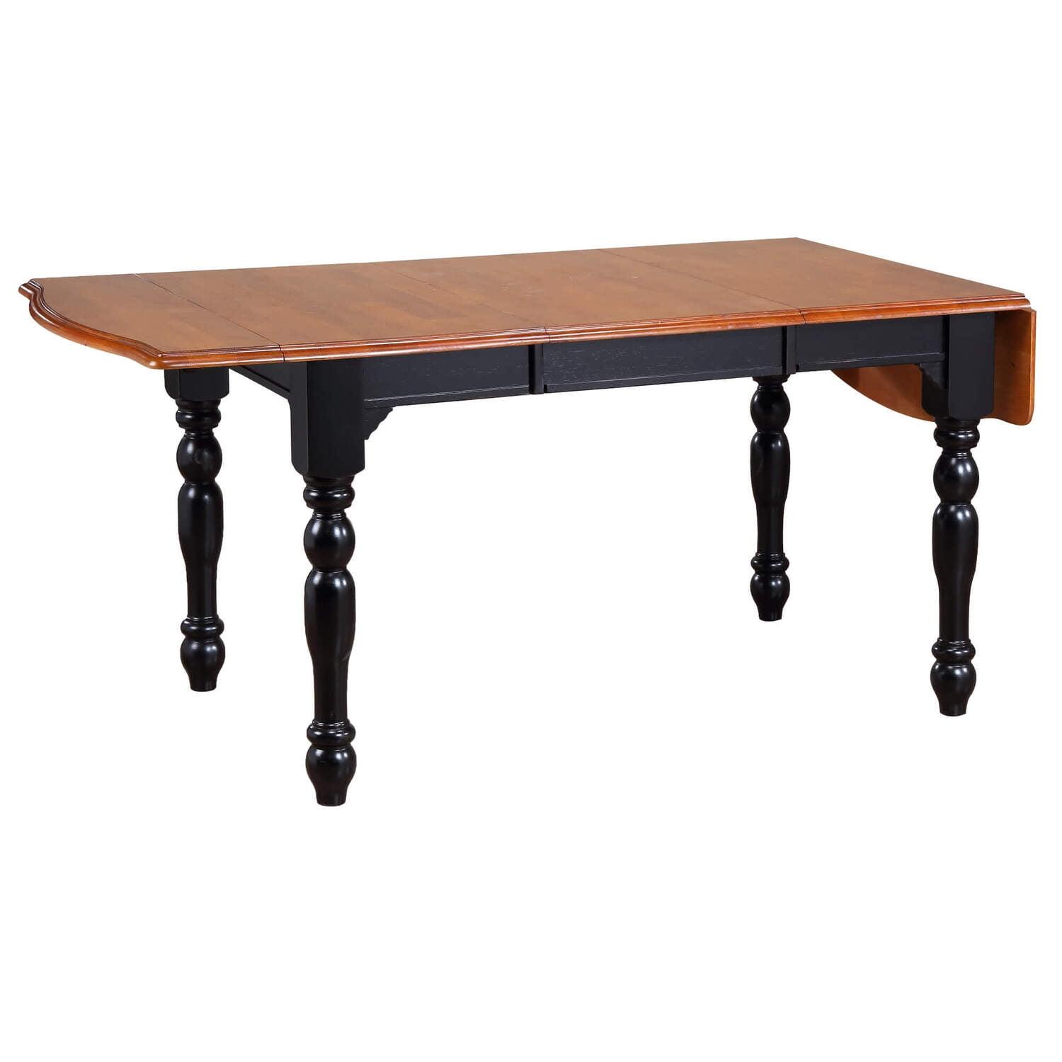 Classic Extendable Black Cherry Wood Dining Table