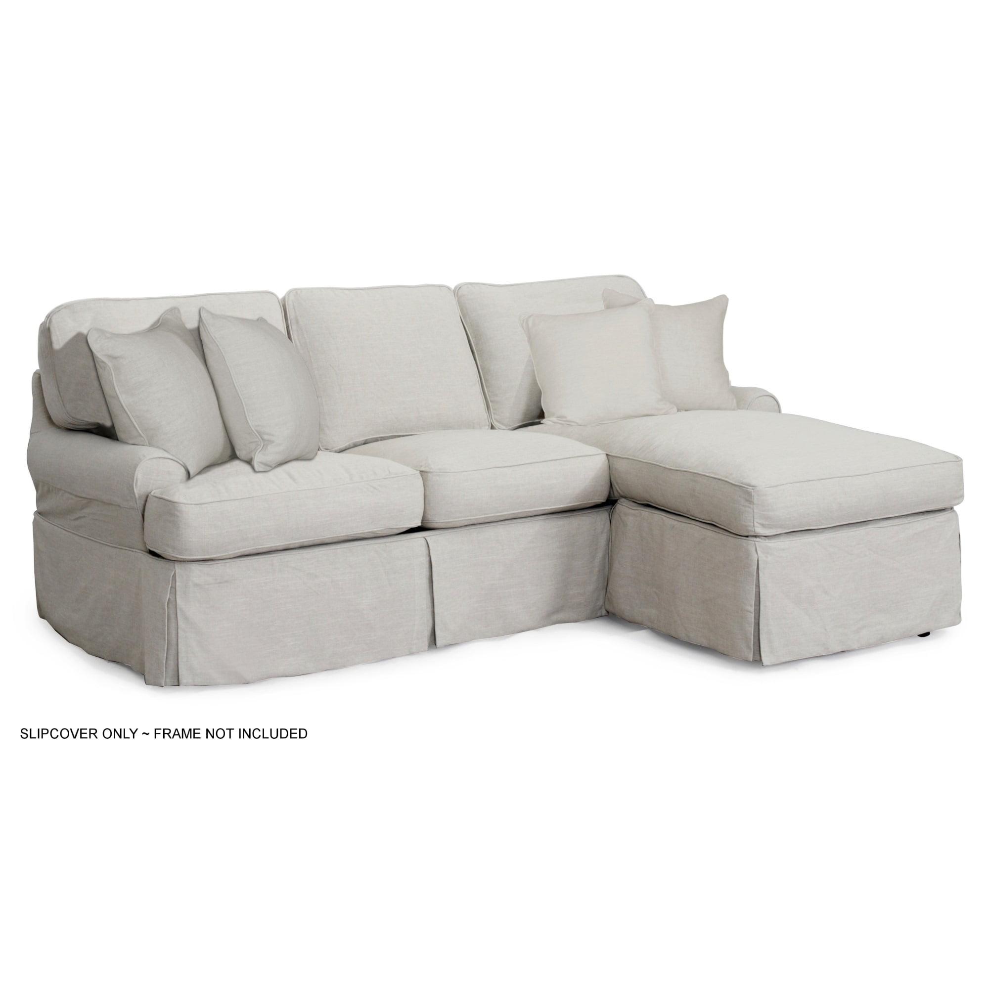 Horizon Traditional Light Gray T-Cushion Sofa Slipcover