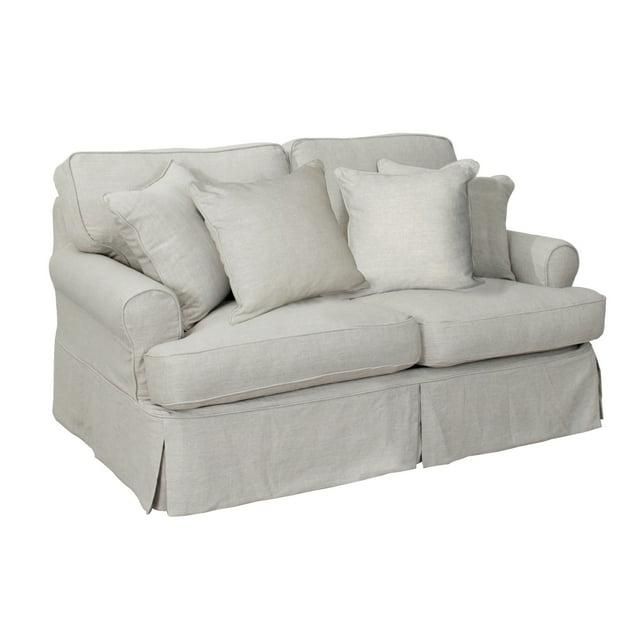 Sunset Trading Horizon Fabric Slipcover for T-Cushion Loveseat in Light Gray