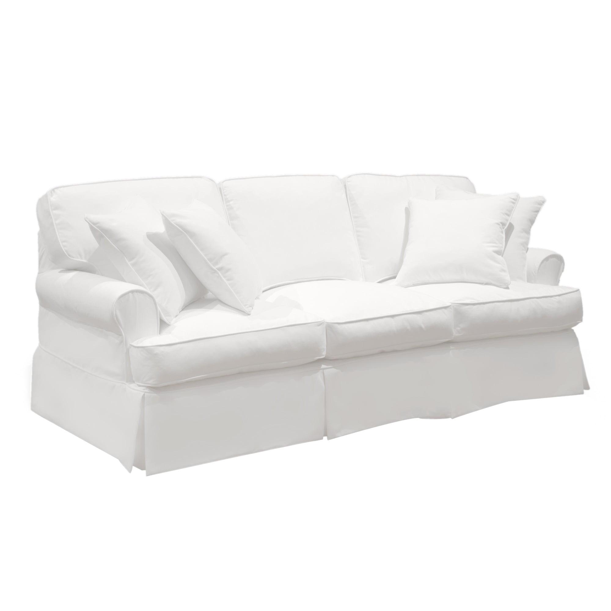 Warm White T-Cushion Sofa Slipcover