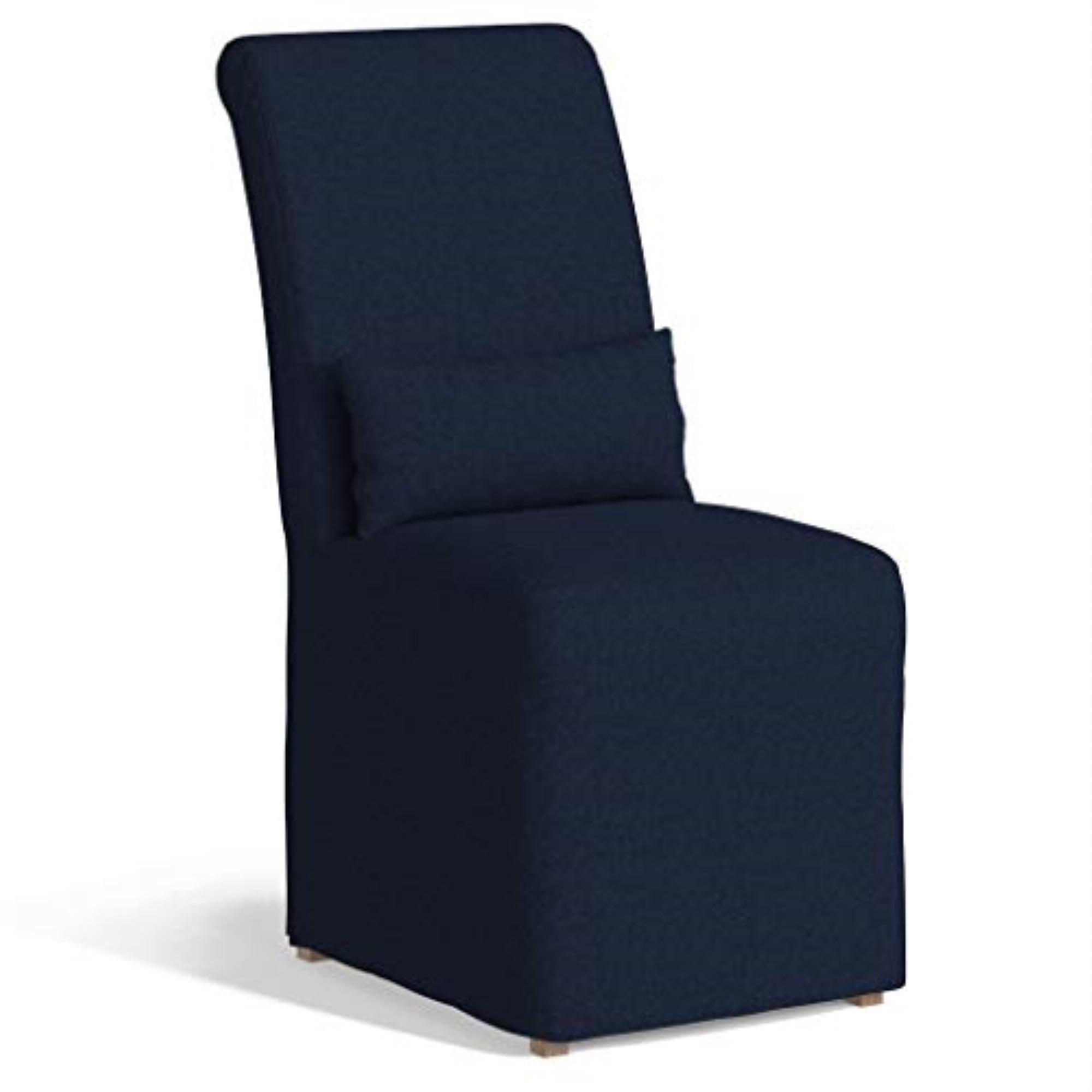 Newport Transitional Navy Blue Slipcovered Parsons Chair