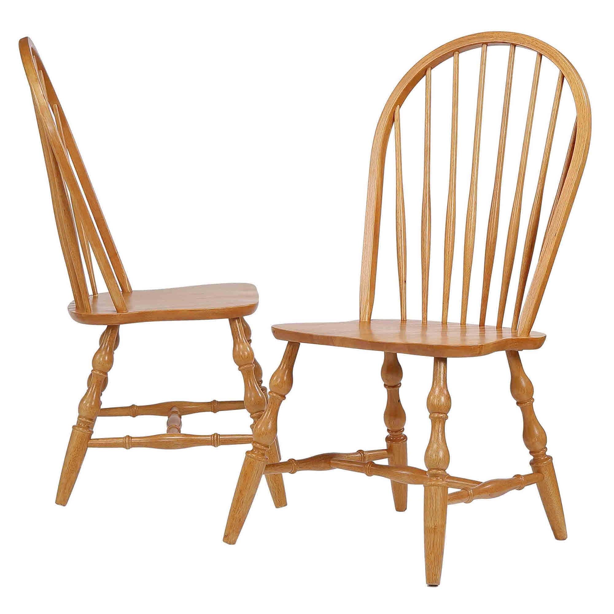 Sunset Trading Oak Selections 18" Wood Windsor Dining Chair in Oak (Set of 2)