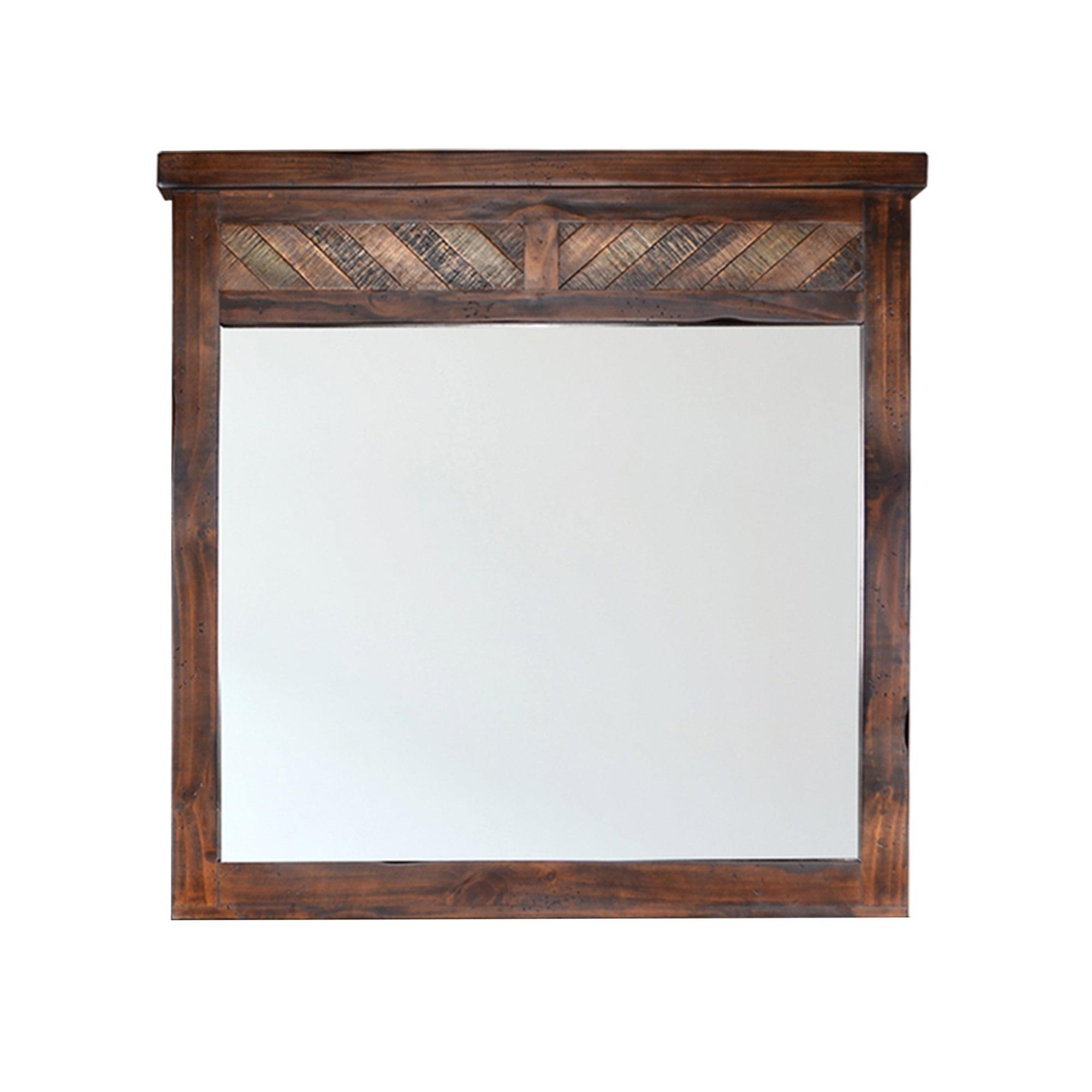 Riviera Reclaimed Walnut Solid Wood Rectangular Mirror