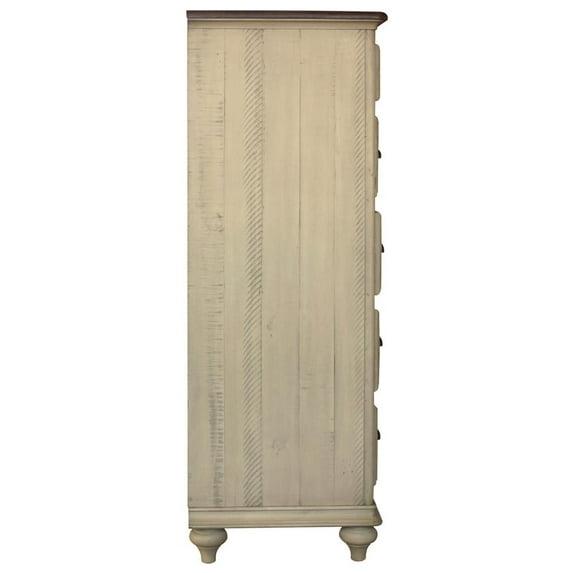 Sunset Trading Shades of Sand Wood 6-Drawer Bedroom Chest in Cream Puff/Walnut