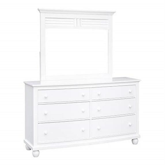 Sunset Trading Shutter Coastal Wood Dresser with Mirror in White