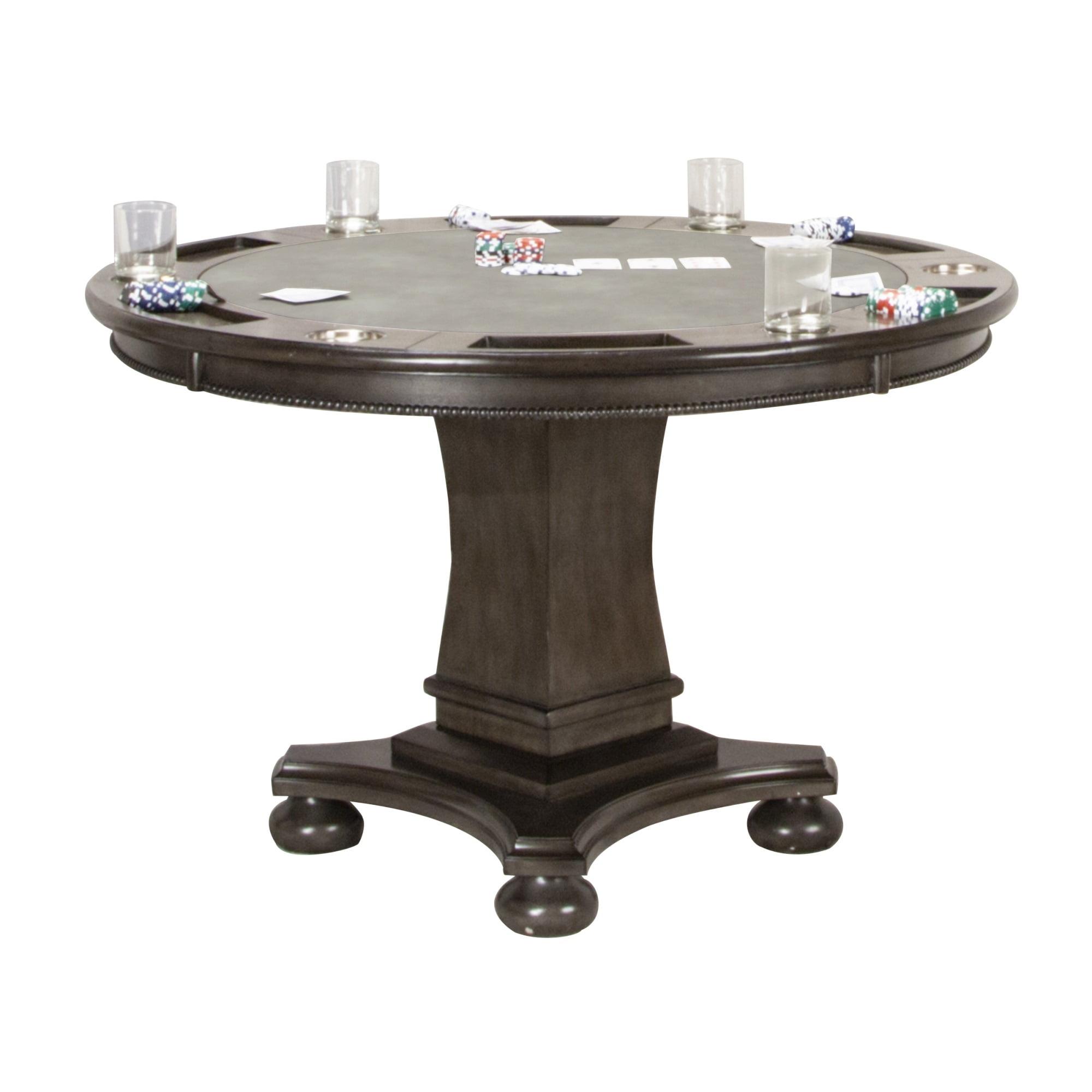 48'' Gray Wood Round Reversible Dining and Poker Table