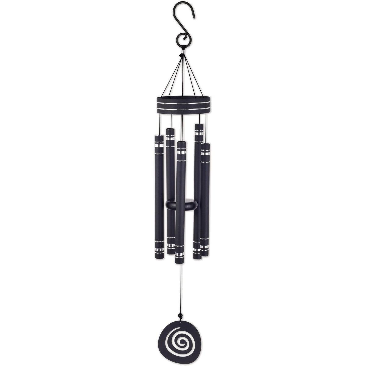 Galaxy Black Aluminum Wind Chime with Spiral Cut Out, 36-Inch