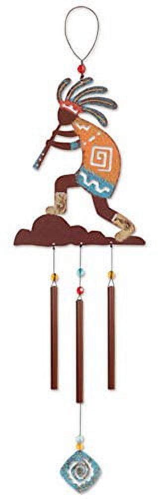 Rustic Multicolor Metal Kokopelli Wind Chime, 22"