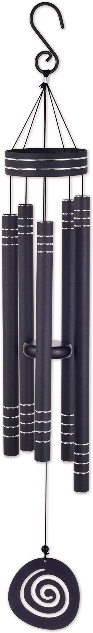 Galaxy Spiral Black Aluminum Wind Chime, 41 inches