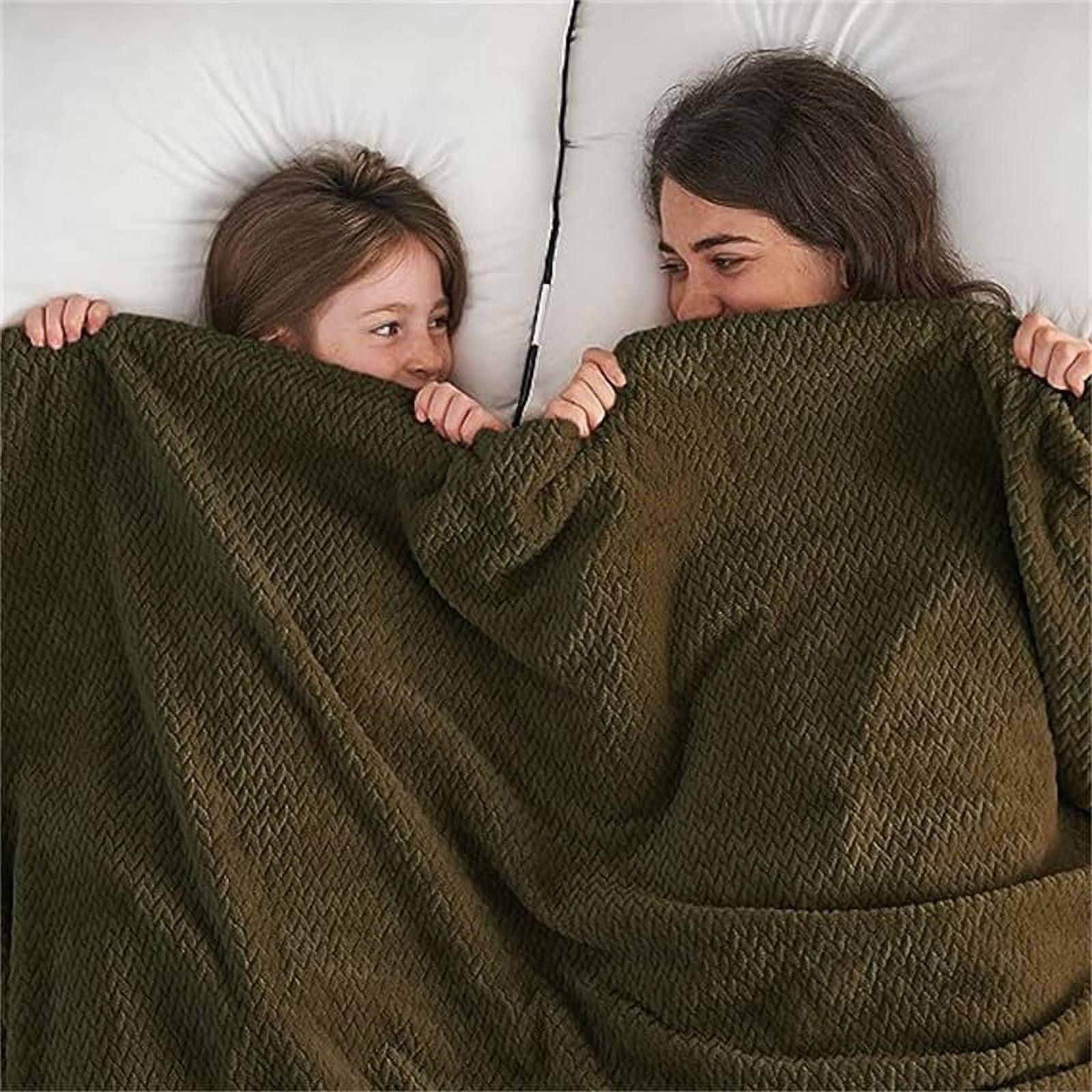 Super Soft Throw Blanket Throw (50" x 60") - Olive Green