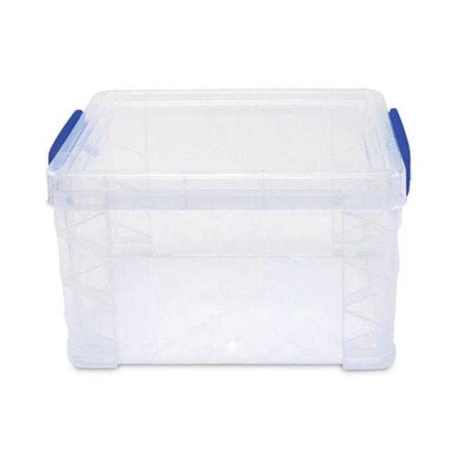 Super Stacker Supply Box, Clear with Blue Handles