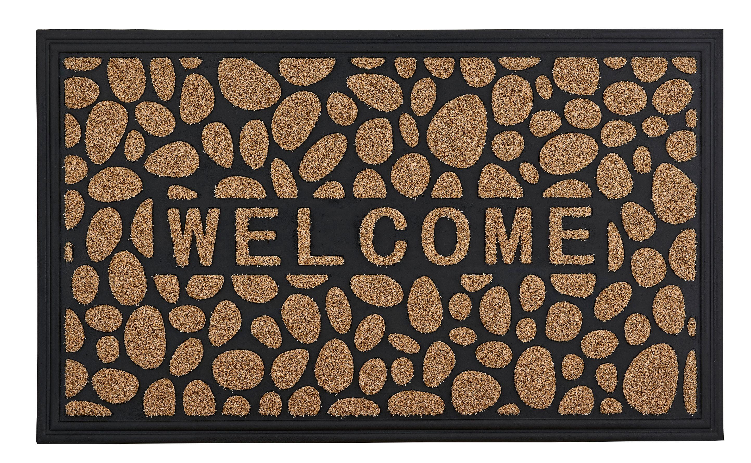 Natural Brown Coir Outdoor Geometric Doormat