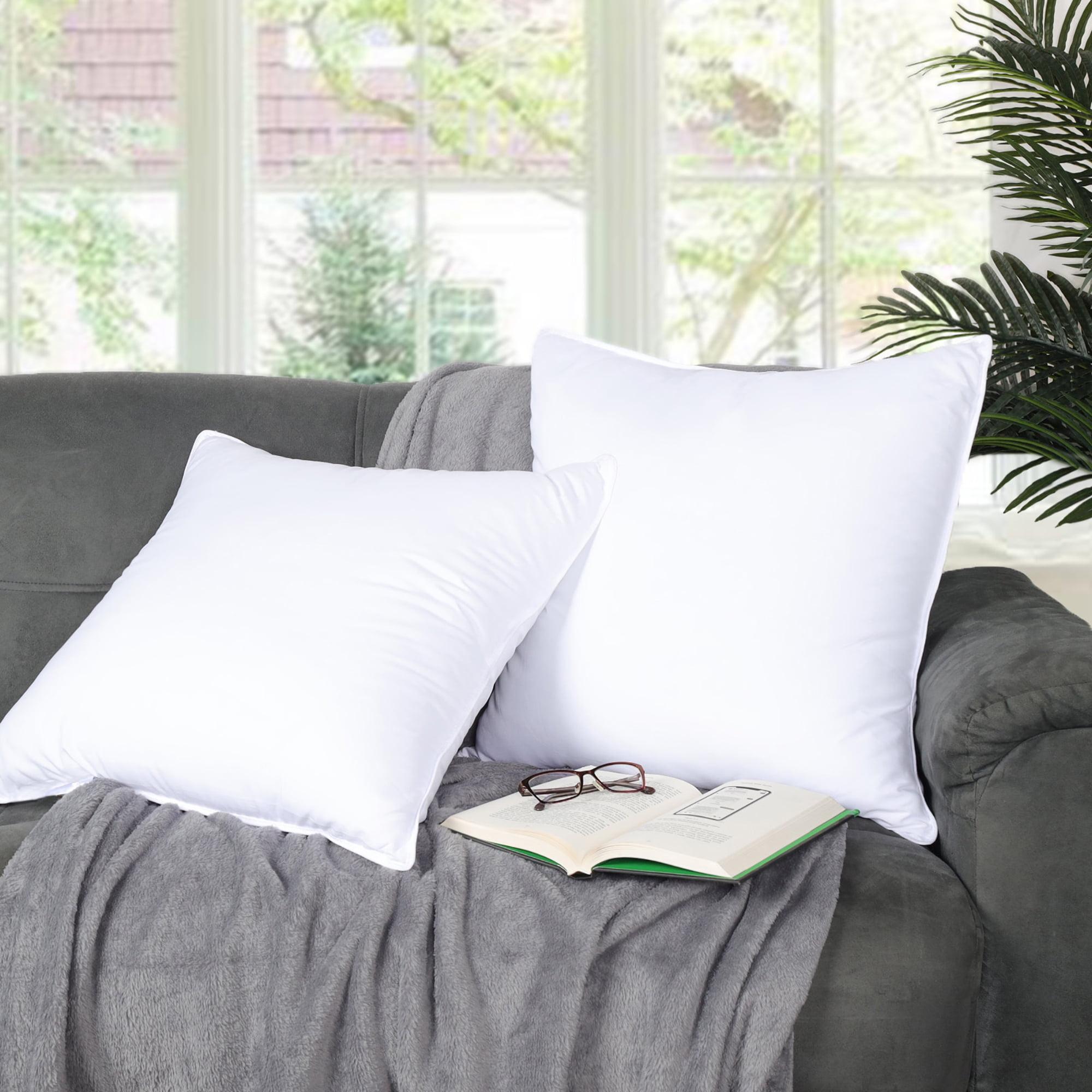 White Hypoallergenic Polyester Euro Pillows, Set of 2