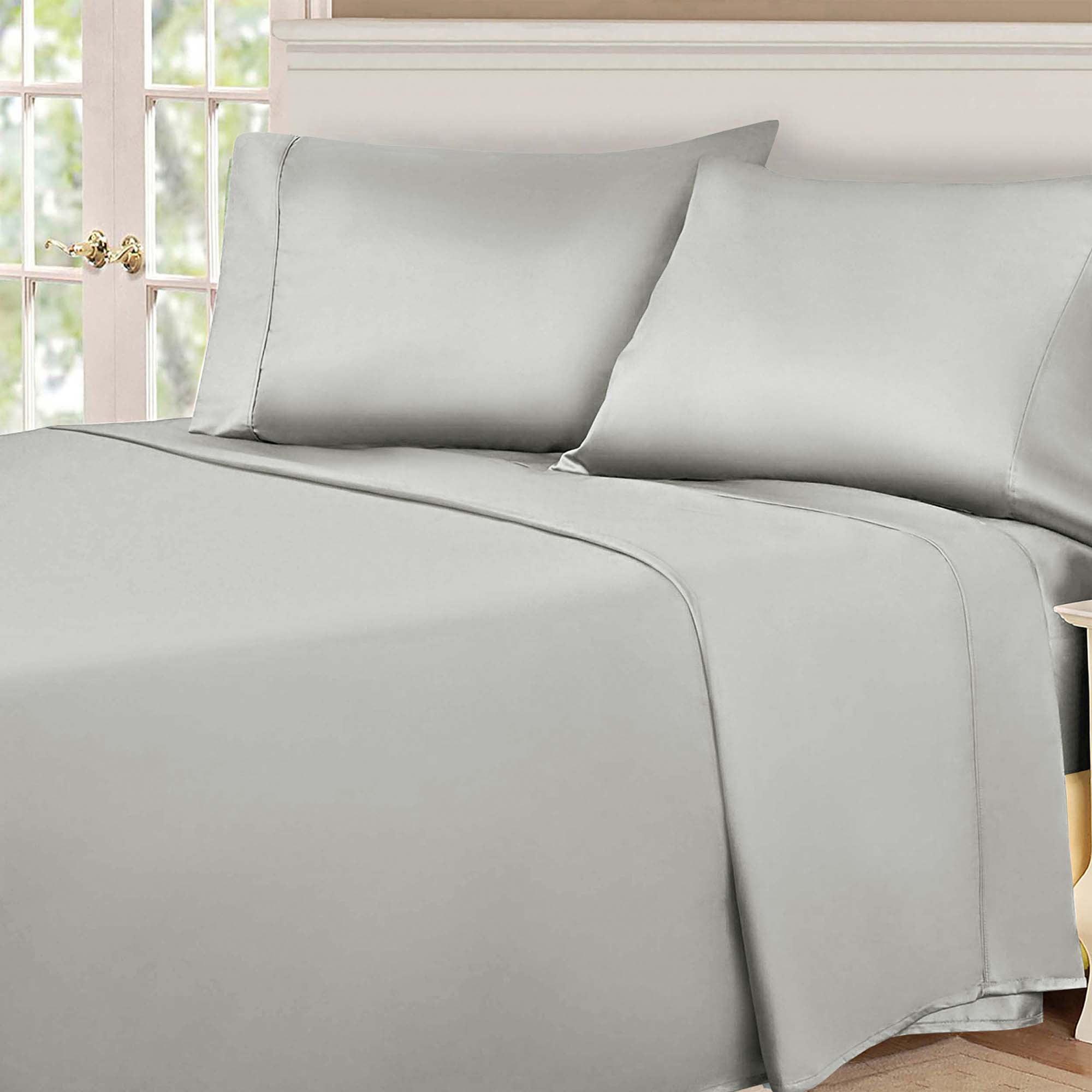 Superior Egyptian Cotton 530 Thread Count Bed Sheet Set, Queen, Platinum