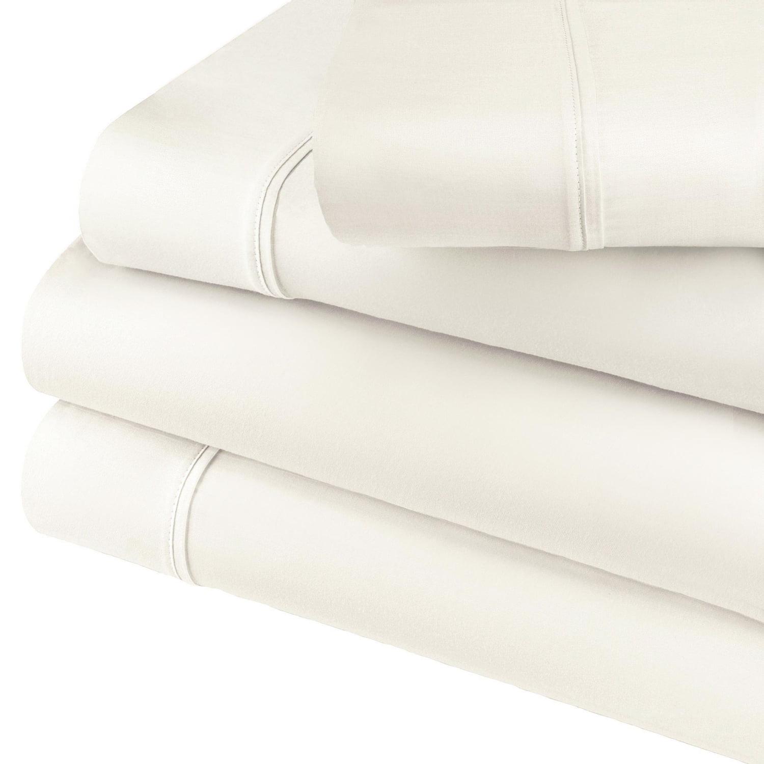 Elegant Ivory Queen Sheet Set with Deep Pocket Cotton Blend