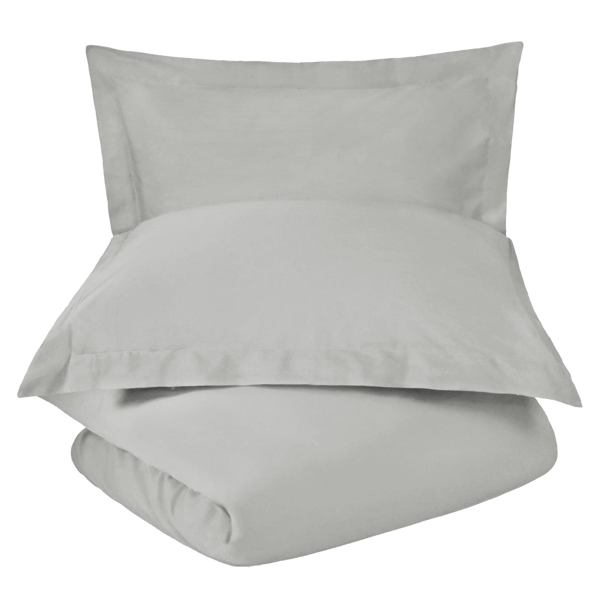 Superior Cotton Blend 600 Thread Count Duvet Cover Set, Full/ Queen, Platinum