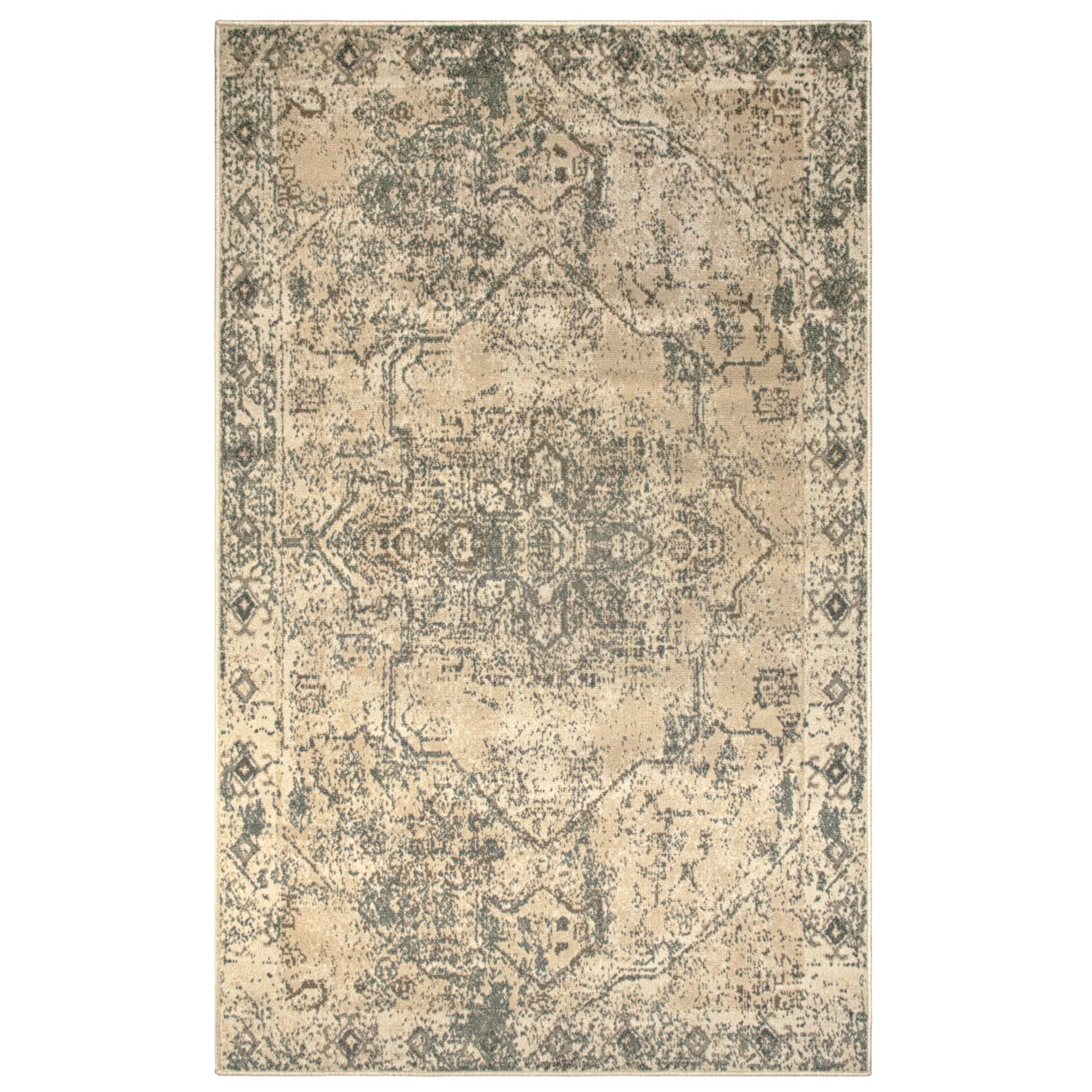 Ivory Medallion Easy-Care Polypropylene Area Rug, 7' 10" x 10'