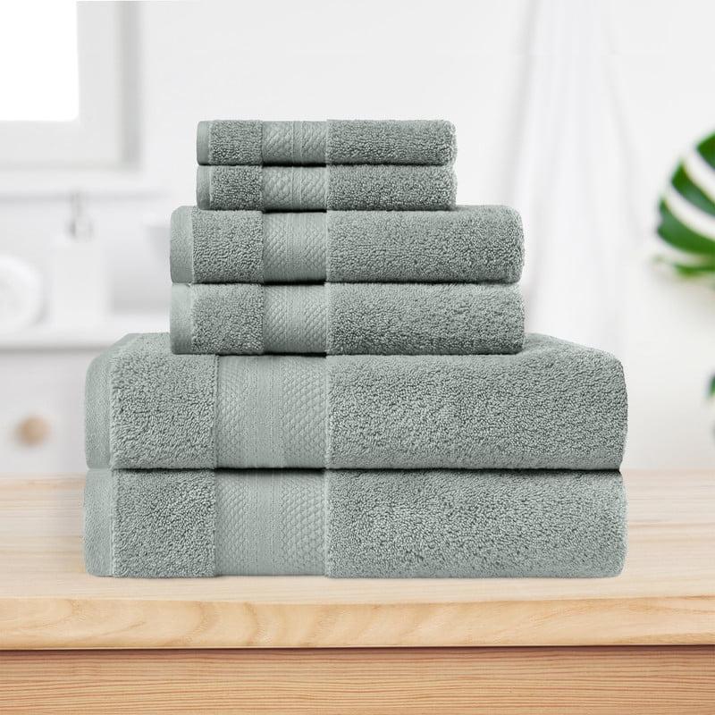 Dewall Maisons Luxurious Soft Green 6-Piece Hand Towel Set - 100% Cotton, Perfect 16" x 28" Size - Ultra-Soft, Highly Absorbent, Ideal for Body, Face, Hands - Enhance Your Bathroom's Style