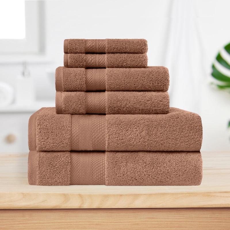 Superior Aria Turkish Cotton Solid Heavyweight 6-Piece Taupe Towel Set