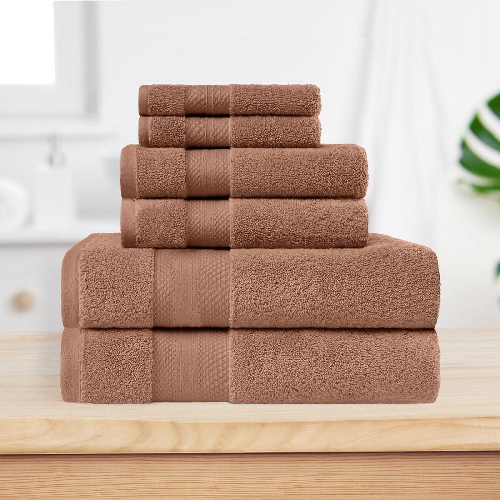 Superior Aria Turkish Cotton Solid Heavyweight 6-Piece Taupe Towel Set
