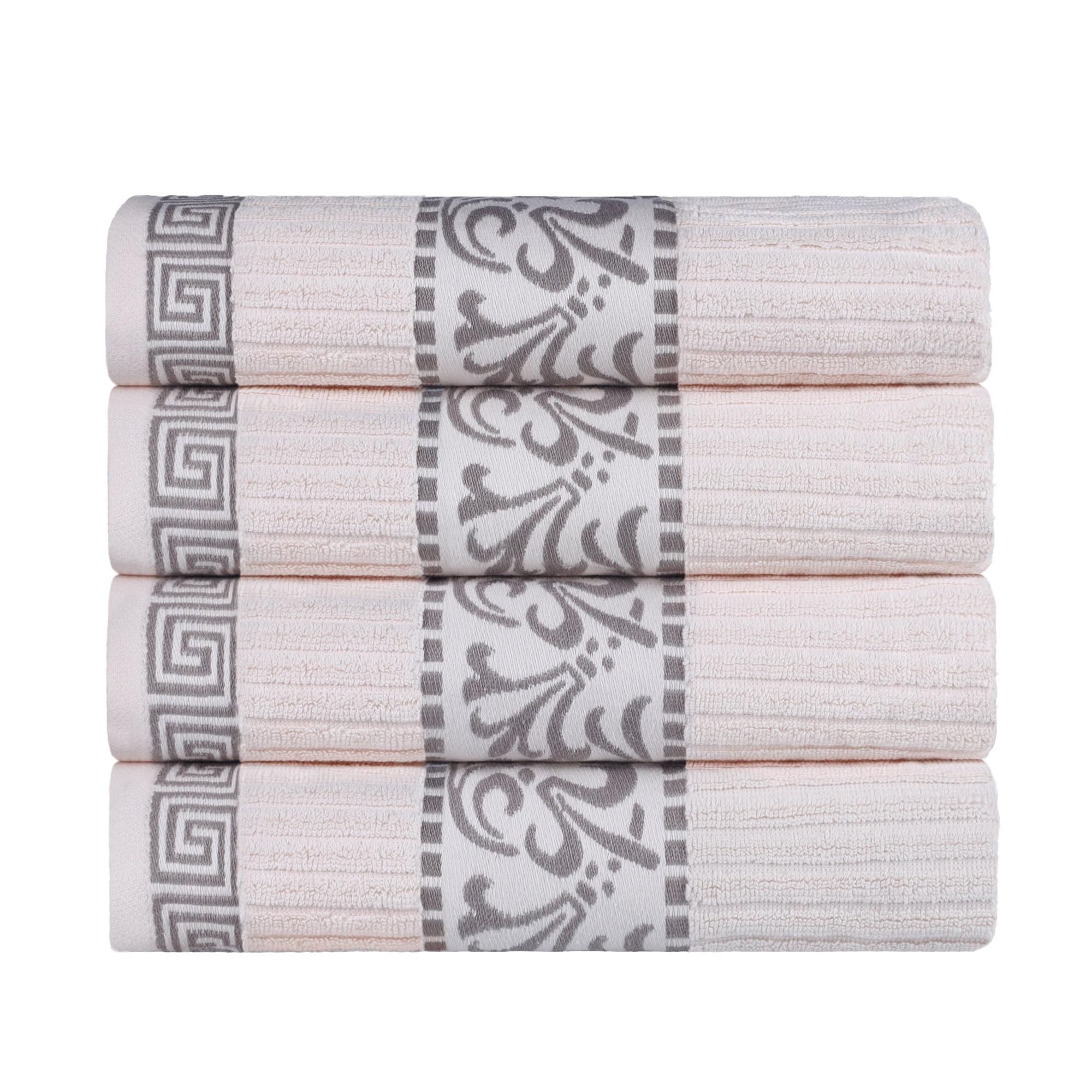 Athens Ivory Cotton 4-Piece Quick Dry Bath Towel Set