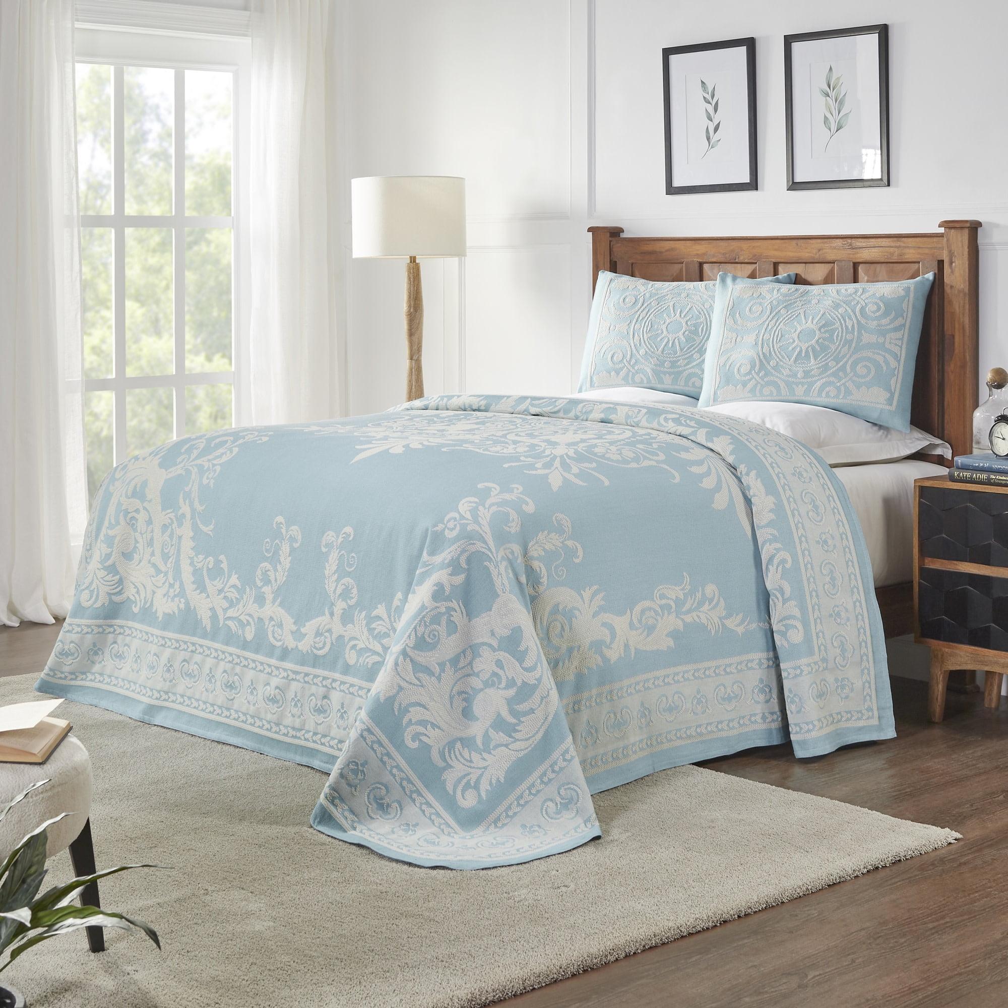 Rio Lightweight Cotton Blend Woven Jacquard Traditional Medallion Bedspread/Coverlet Set