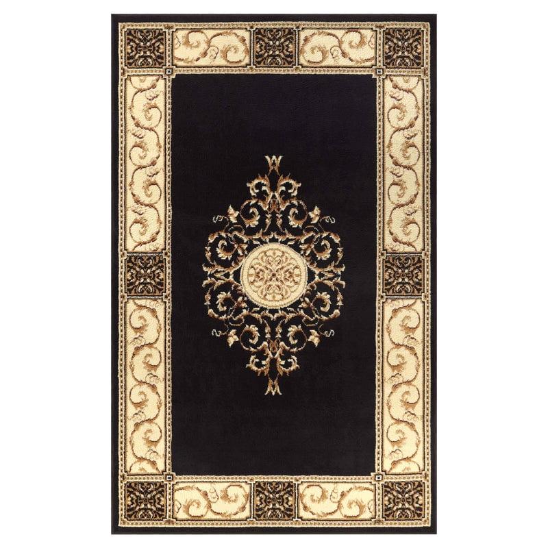 Elegant Floral Medallion Coffee 5' x 8' Synthetic Area Rug