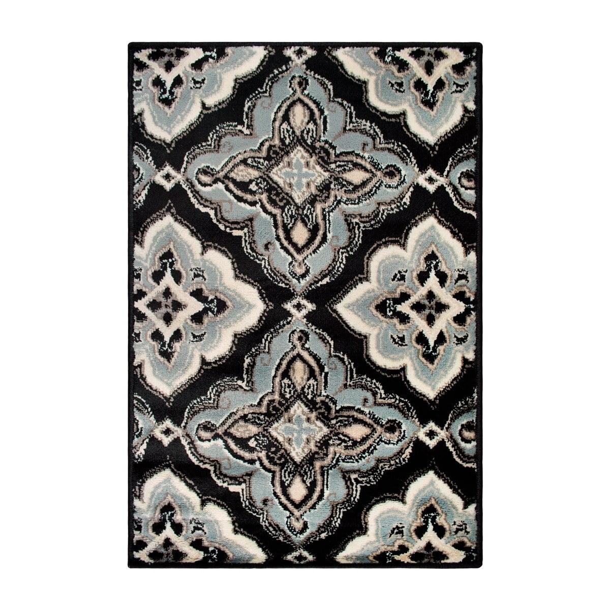 Superior Crawford Modern Medallion Indoor Area Rug, 5' x 8', Black