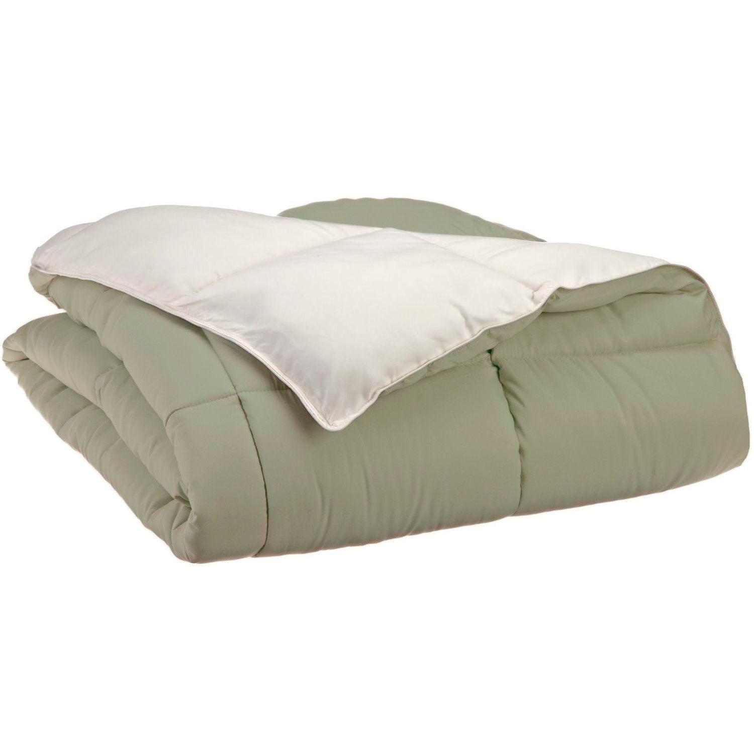 Twin Ivory and Sage Reversible Down Alternative Microfiber Comforter